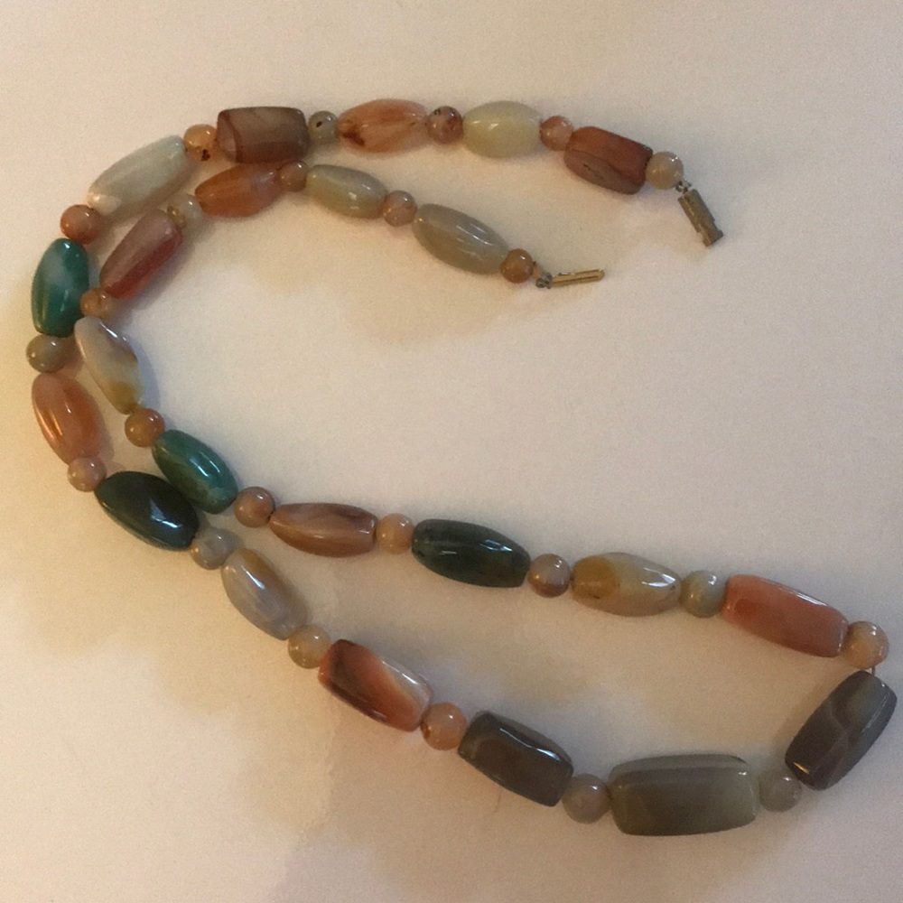 Natural stone necklace.